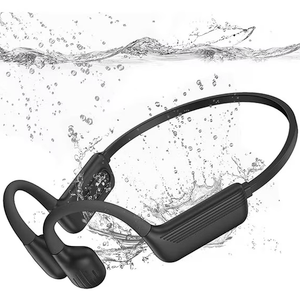 Swimming Headphones-Bone Conduction Headphones, IP68 Waterproof Open Earphones, LiteSurge Bluetooth 5.4 Underwater Sport Earbuds with 32 GB MP3 Memory for Swimming, Marathon-Inky Black