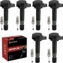 UF603 Ignition Coil Pack and Iridium Spark Plugs Set of 6 Compatible with Honda Pilot Accord Odyssey Ridgeline Acura MDX RDX TSX ZDX RL TL TSX 3.5L 3.7L V6,Replace# IC693,E1103,C1624