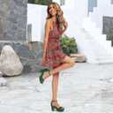 CAMSSOO Platform Heels for Women Chunky Heel Open Toe Ankle Strap Suede Wedges Sandals Wedding Office Dress Shoes (Green)