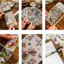 Scrapbooking Supplies Kit, Vintage Botanical Aesthetic Scrapbook Kit for Bullet Junk Journal, Stationery, A6 Grid Notebook, Flower DIY Journaling Supplies, Birthday Craft Gift for Teen Girl Women