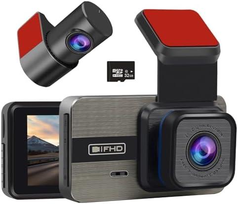 Dash Cam Front and Rear: 2K+1080P Dual Dash Camera for Cars, with 3.0" IPS Screen, G-Sensor, Loop Recording, 170° Wide Angle, Night Vision, Parking Mode,32GB SD Card Included,No WiFi