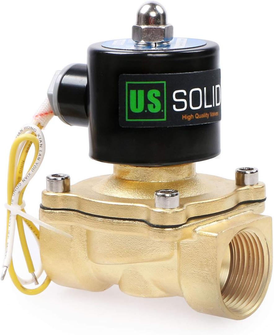 U.S. Solid 1" Brass Electric Solenoid Valve 110V AC Normally Closed Air Non-potable Water Oil Diesel