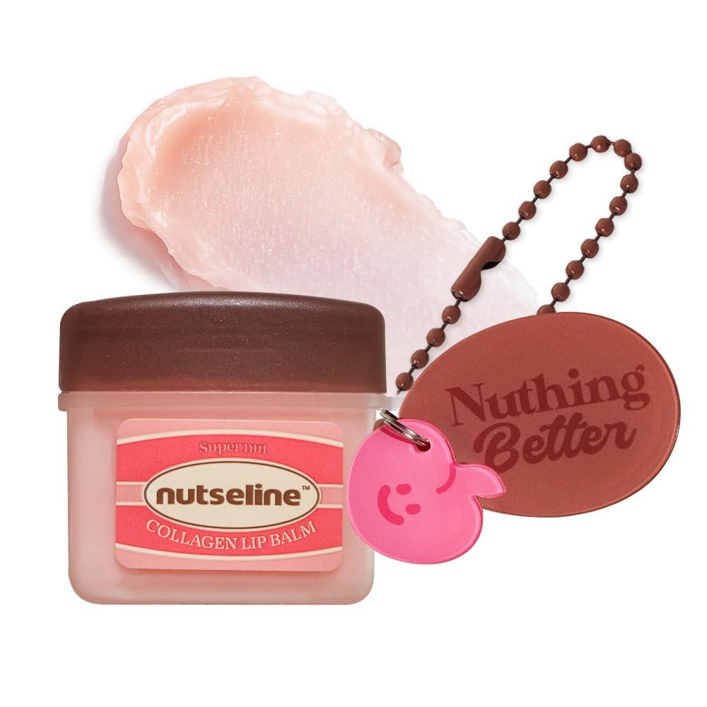 Super Nut Collagen Keyring Lip Balm 11ml  3-in-1 Lip Care Korean Skin Care, Plumps & Firms Lips, Collagen-Boosting, Shea Butter Formula for Hydration & Smoothness, Portable Keyring Design