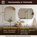 ANDY STAR 20"x30" Gold Vanity Mirror, Bathroom Mirrors for Wall, Antique Champagne Bronze Mirror in Rustproof Stainless Steel Thin Frame, Elegant Curved Scallop Design, Ideal for Home Remodel