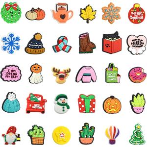 30PCS Silicone Focal Beads for Pens & Keychain Making, Bulk Christmas Halloween Theme Silicone Charms for DIY