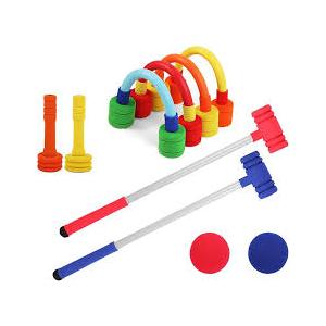 Children's Croquet Set Elastic Sponge Double Croquet Set Indoor and Outdoor Children's Training Rubber Foam Toy Suitable for Lawn, Backyard, Park, Etc