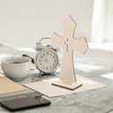 Didiseaon 10pcs Wooden Cross Desk Decor Unpainted Craft Crosses for Home Office Unique Religious Ornament for Weddings Baptisms Festivals