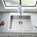 American Standard 18SB.9252211.075 Edgewater Zero Radius Dual Mount 25x22 single Bowlwithgrid & Drain, Stainless Steel