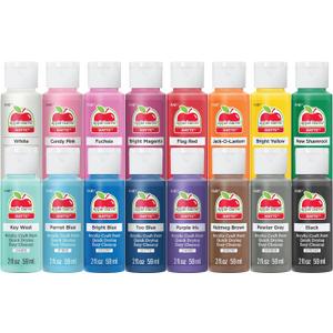 Apple Barrel, Vibrant Spectrum Collection Acrylic Craft Paint, PROMOABIII, 2 fl oz each, 16 assorted matte colors, 16 count