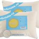 Organic Kids Pillow - 16x22 Toddler Pillow with 100% Organic Cotton Shell, 2 Pack Adjustable Loft Youth Pillow, Machine Washable Organic plilow, Soft, Perfect for Kids&Youth