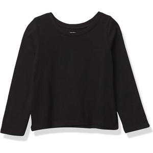 The Children's Place baby girls And Toddler Long Sleeve Basic Layering T-shirt T Shirt, Black 1Pack, 12-18 Months US