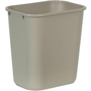 Rubbermaid Commercial Standard Wastebasket, 15" x 10.3" x 14.4", Beige