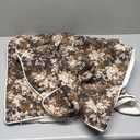 Pack of 2 Vintage Floral Euro Sham Covers 24x24 Boho Farmhouse Accents Chenille Square Decorative Throw Pillow Cases for Living Room Couch Bed Home Decor, Dark Brown