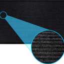 LuxUrux Striped Black Door Mat - Heavy Duty, Indoor/Outdoor, Easy Clean, Waterproof, Low-Profile (24'' x 16'') - Ideal for Entry, Patio, Garage - Durable Solution for High Traffic Entrance Ways