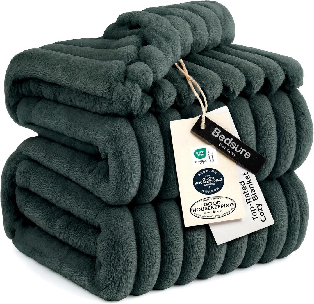 Bedsure GentleSoft Mallard Green Fleece Blanket for Couch - Cozy Soft Blankets for Women, Cute Small Throws for Girls, 108x90 Inches