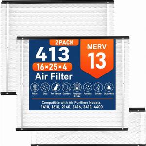 2Pack 413 Replacement Filter Compatible with AprilAire Size:16x25x4 Whole House Air Purifiers