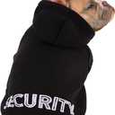 SAWMONG Dog Security Hoodie,Flannel Pet Hooded Sweater with Hat Puppy Pullover Sweater Shirt,Dog (Black,L)