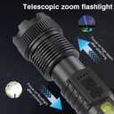 Rechargeable Flashlights 6 Lighting Modes Adjustable Handheld Flashlight Waterproof LED Tactical Flashlight for Home,Emergency,Outdoor Camping,2 Pack