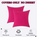 Kevin Textile Valentines Pack of 2 Outdoor Waterproof Pillow Covers Decorative Throw Pillow Covers Checkered Couch Pillow Covers Spring for Patio Tent Bed Sofa Living Room 18x18 Inch Hot Pink