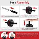 Ab Roller Wheel for Abs Workout - Core Strength Training Equipment for Home Gym with Knee Pad, Abdominal Exercise Wheel for Men and Women