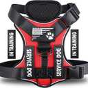 Demigreat Service Dog Harness, Reflective Dog Vest Harness with 5 PCS Patches, Adjustable Soft Oxford Pet Harness, Inner Layer Mesh, Easy to Control for Dogs (X-Small (Pack of 1), Red)