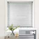 LazBlinds No Tools-No Drill 1" Aluminum Mini Blinds, Cordless Blinds for Indoor Windows, Light Filtering Horizontal Blinds and Shades for Window Size 20'' W x 48'' H, Silver Grey
