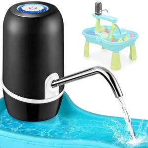 Water Table Pump,Cordless Rechargeable Pump,3 Hours Non-Stop,No Drill Installation,Durable Outdoor Water Play Accessories for Kids(Black)