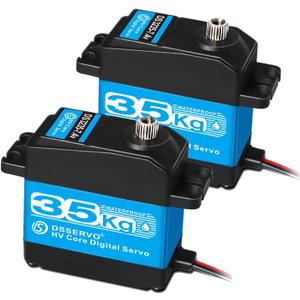 Pack of 2 RC Servo 35KG Steering Servo 7.4V Digital Motor Stainless Steel Gear High Torque Waterproof for DIY Robotic RC Cars