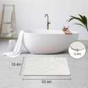ZIKIBL Stone Bath Mat Diatomaceous Earth Shower Mat Non-Slip Super Absorbent Diatomite Stone Mats for Bathroom Floor/Kitchen Counter Quick-Drying Easy to Clean (24''*16''White)