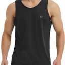 EZRUN Men's Tank Tops Quick Dry Workout Swim Beach Shirts Sleeveless Shirts for Bodybuilding Gym Fitness Training (Large, Black)