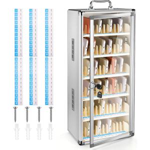 72 Slots Aluminum Alloy Pocket Chart Cell Phones Storage Cabinet Wall-Mounted Cell Phone Locker Phone Holder with Lock for Classroom, Can be Carried by Hand