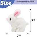 Hopearl Hopping Rabbit Interactive Electronic Pet Plush Bunny Toy with Sounds and Movements Animated Walking Wiggle Ears Twitch Nose Gift for Toddlers Birthday, White, 7''