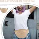 PRETYZOOM 1pc Chest Bag Waist Pouch Cross- Body Pouch Imitation Straw Woven Waist Bag (Light Brown)