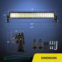 Nilight - 70015C-A LED Light Bar 22Inch 120W Curved Spot Flood Combo LED Driving Lamp Off Road Lights LED Work Light for Trucks Boat Jeep Lamp