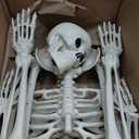 breesky Life Size Skeleton for Halloween: 4.43ft Realistic Human Anatomy Full Body Skeleton Model with 360° Posable Movable Arms - Skeletons for Outdoor Yard Haunted House Atmosphere Decoration