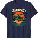UH-60 Sikorsky Blackhawk Helicopter Flying Army Pilot Gift T-Shirt. Size L