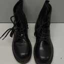 DREAM PAIRS Combat Boots Ankle Booties Lace-up Platform Side Zipper Lug Sole Boots Ankle Boots for Women (7.5, Black)