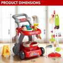 Kids Cleaning Toy Set, Educational Pretend Play Cart with 29 Pcs, Detachable Housekeeping Tools for Toddlers