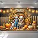 Happy Fall Y'all Backdrop Banner Autumn Thanksgiving Harvest Holiday 71x43 Inchs Fall Scarecrow Sunflower Banner Autumn Thanksgiving Outdoor Indoor Party Decor