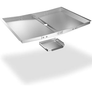 Grease Tray with Catch Pan - Dyna Glo Grill Replacement Parts, Adjustable Stainless Drip Pan for Gas Grill Models from Dyna Glo, Nexgrill, Expert Grill, Kenmore, BHG and More (Width 24"-30")