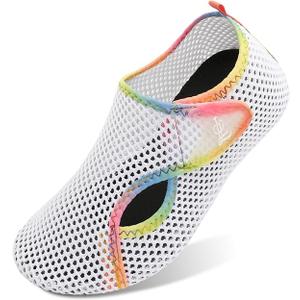 LeIsfIt Womens Mens Water Shoes Wide Barefoot Swim Beach Shoes Quick Dry Water Socks for Pool Diving Boating River Yoga Lake Surf Yellow, 6-7 Women/ 5-6 Men