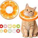 Cat Cone Collar Soft, Adjustable Cat Recovery Cone to Stop Licking, Cute Kitten Donut Collar After Surgery, Elizabethan Collars for Kittens, Lightweight Cats Neck Cones (Orange, Medium)
