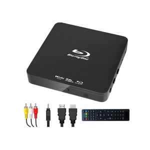 Didar Blu Ray DVD Player, Ultra Mini 1080P Blue Ray Disc Player Home Theater Play All DVDs and Region A 1 Blu-Rays, Support Max 128G USB Flash Drive + HDMI/AV Output + Built-in PAL/NTSC with Cables