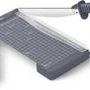 Firbon 12" Guillotine Paper Cutter with Hidden Ruler, Compact Heavy Duty 12-Sheet Capacity Trimmer for Cardstock, Photos, Scrapbooking, Office, Classroom, Studio (Gray)