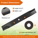 601124 Mower Blades Compatible with Hustler 54" Deck, 797696 High Lift Blades for Hustler Raptor SD, Fastrak, Super Z Series Lawn Mower, Replace for 92-208 601012 797712 (6 Pack)