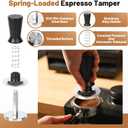 53mm Espresso Accessories Kit Spring-Loaded Espresso Tamper, WDT Tool, Coffee Distributor, Magnetic Dosing Funnel, Puck Screen with Remover Premium Stainless Steel & Aluminum Espresso Tools