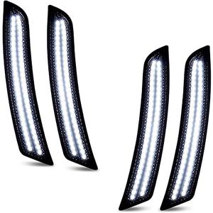D-Lumina LED Side Marker Lights Smoked Lens Compatible with Chevy Camaro 2016 2017 2018 2019 2020 2021 2022 2023, 6th Gen Camaro Front Rear Bumper LED Sidemarker White, Pack of 4