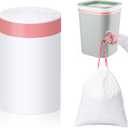 MakMeFre 13 Gallon Drawstring Tall Kitchen Trash Bags,Clean Fresh Scent and Heavy Duty Garbage Bags(100 Count,60x70cm), 13Gallon (100Counts) White