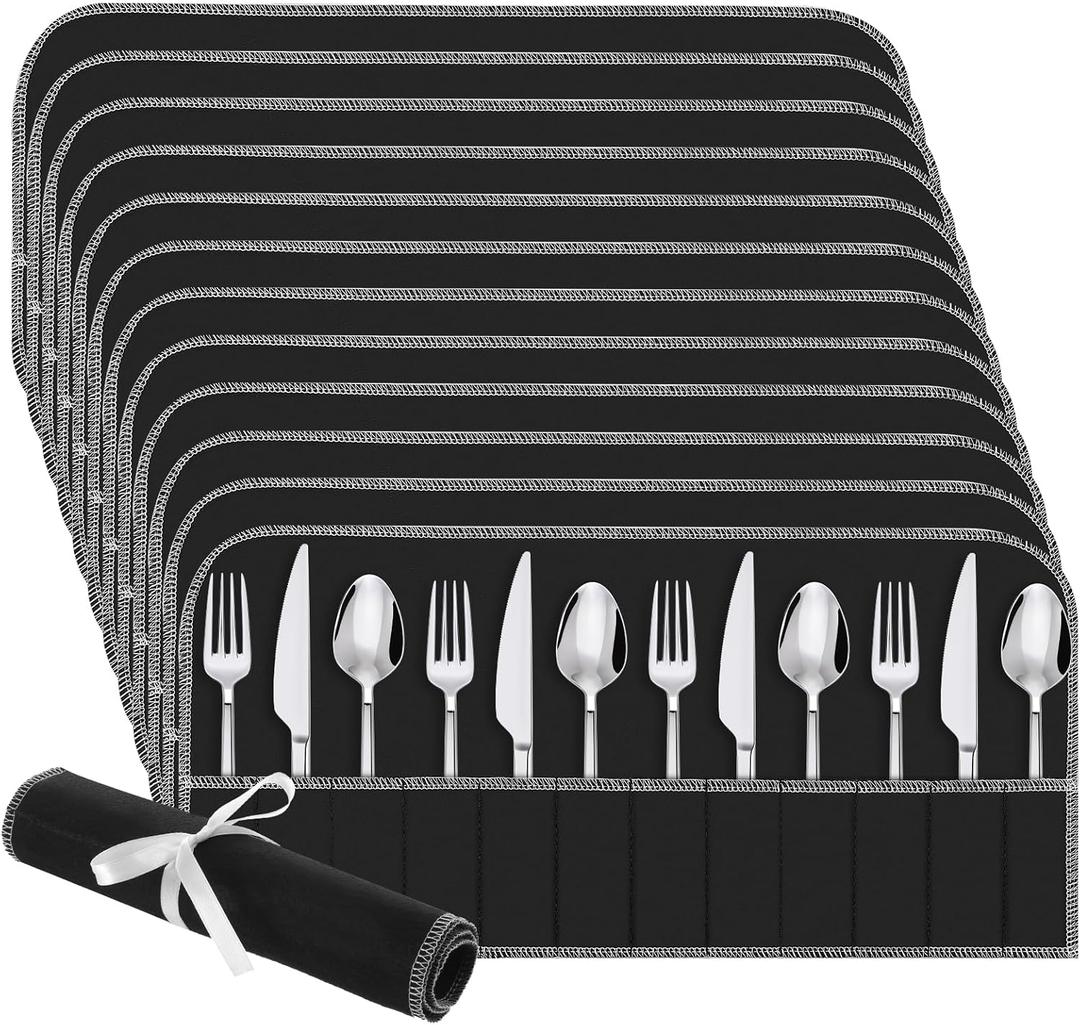 Silver Storage Bags Silver Storage Cloth Felt Flatware Organizer Anti Tarnish Silver Protector Bags 12Pcs