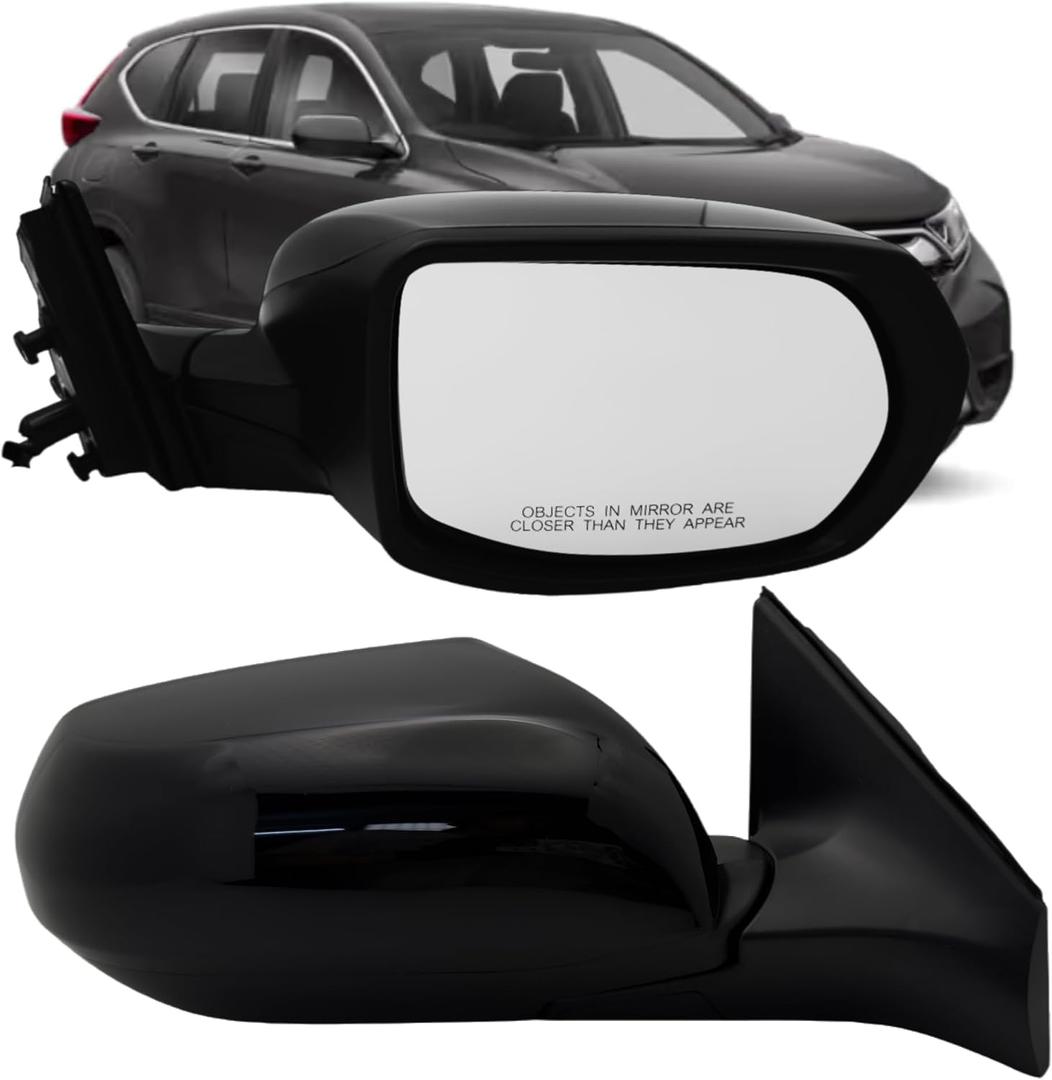 Passenger Side Mirror Compatiable With 2017 2018 2019 2020 2021 2022 Honda CRV With Power Glass Non-Heated Manual Folding 3Pins (Black)